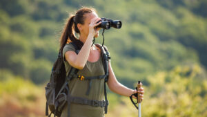 birding on mountains well dressed up